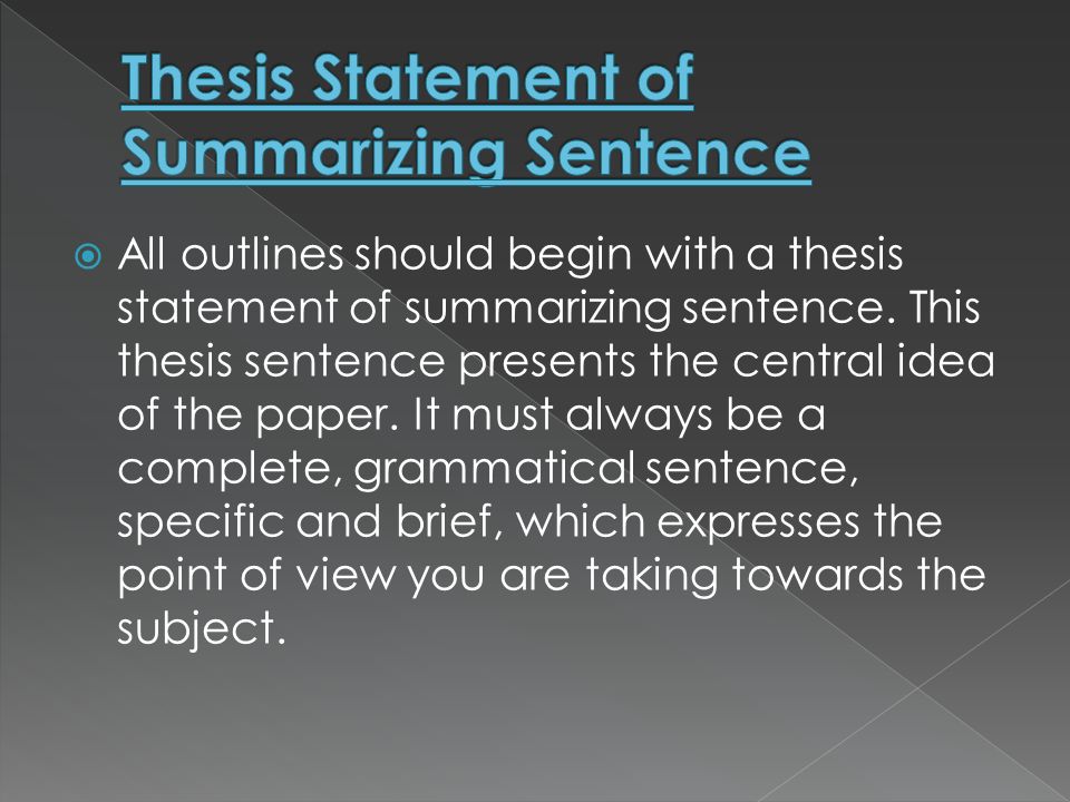 thesis statement starting sentence
